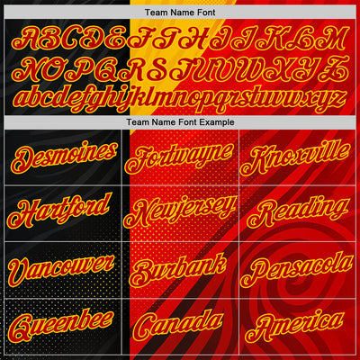 Custom Red Black-Yellow 3D Pattern Design Germany Sportswear Performance T-Shirt