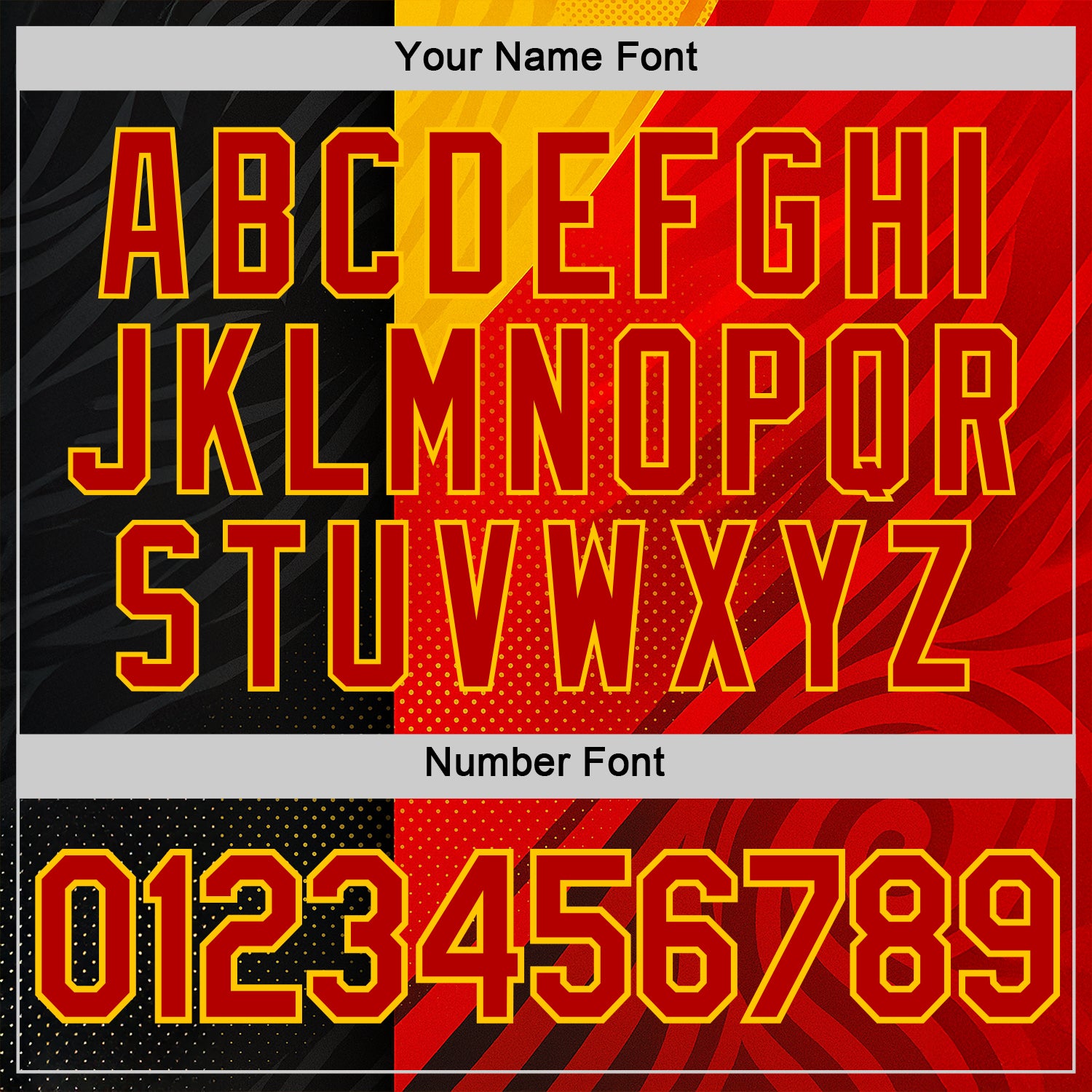 Custom Red Black-Yellow 3D Pattern Design Germany Sportswear Performance T-Shirt