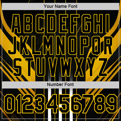 Custom Black Yellow 3D Pattern Design Germany Stripe Sportswear Performance T-Shirt