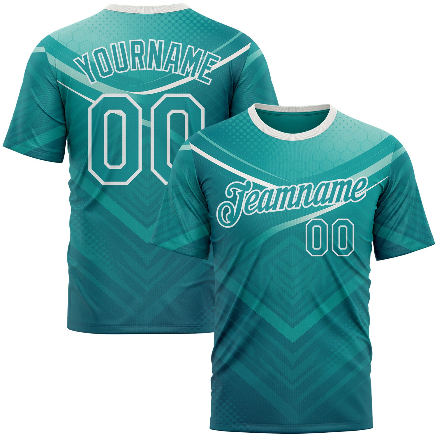 Custom Green Teal-White 3D Pattern Design Arrow Sportswear Performance T-Shirt