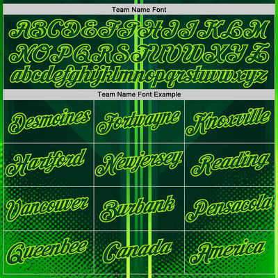 Custom Green Neon Green 3D Pattern Design Gradient Stripe Sportswear Performance T-Shirt