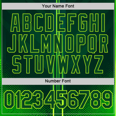 Custom Green Neon Green 3D Pattern Design Gradient Stripe Sportswear Performance T-Shirt