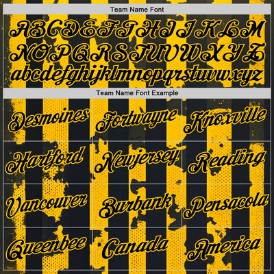 Custom Yellow Black 3D Pattern Design Stripe Sportswear Performance T-Shirt