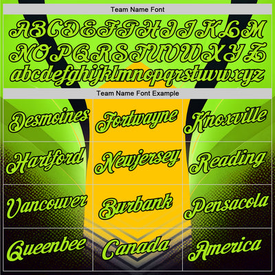 Custom Green Neon Green Yellow-Black 3D Pattern Design Color Block Arrow Sportswear Performance T-Shirt