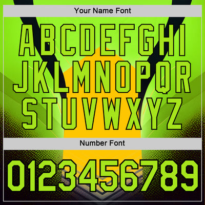 Custom Green Neon Green Yellow-Black 3D Pattern Design Color Block Arrow Sportswear Performance T-Shirt