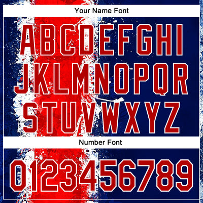 Custom Stitched Blue Red-White 3D Pattern Design American Inspired Graffiti Splash Sportswear Pullover Sweatshirt Hoodie