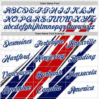 Custom Stitched White Royal-Red 3D Pattern Design American Inspired Abstract Geometric Honeycomb Shape Sportswear Pullover Sweatshirt Hoodie