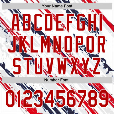 Custom Stitched White Red-Navy 3D Pattern Design American Inspired Graffiti Splash Sportswear Pullover Sweatshirt Hoodie