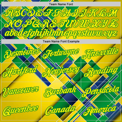 Custom Stitched Yellow Light Yellow Green-Grass Green 3D Pattern Design Brazil Inspired Geometric Shape Sportswear Pullover Sweatshirt Hoodie