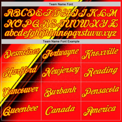 Custom Stitched Red Yellow-Black 3D Pattern Design Germany Inspired Abstract Geometric Honeycomb Shape Sportswear Pullover Sweatshirt Hoodie