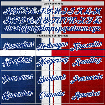 Custom Stitched White Royal Blue-Red 3D Pattern Design American Inspired Geometric Shape Sportswear Pullover Sweatshirt Hoodie