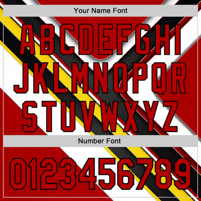 Custom Stitched White Red Yellow-Black 3D Pattern Design Germany Inspired Geometric Shape Sportswear Pullover Sweatshirt Hoodie