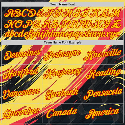 Custom Stitched Yellow Black-Red 3D Pattern Design Germany Inspired Abstract Line Sportswear Pullover Sweatshirt Hoodie