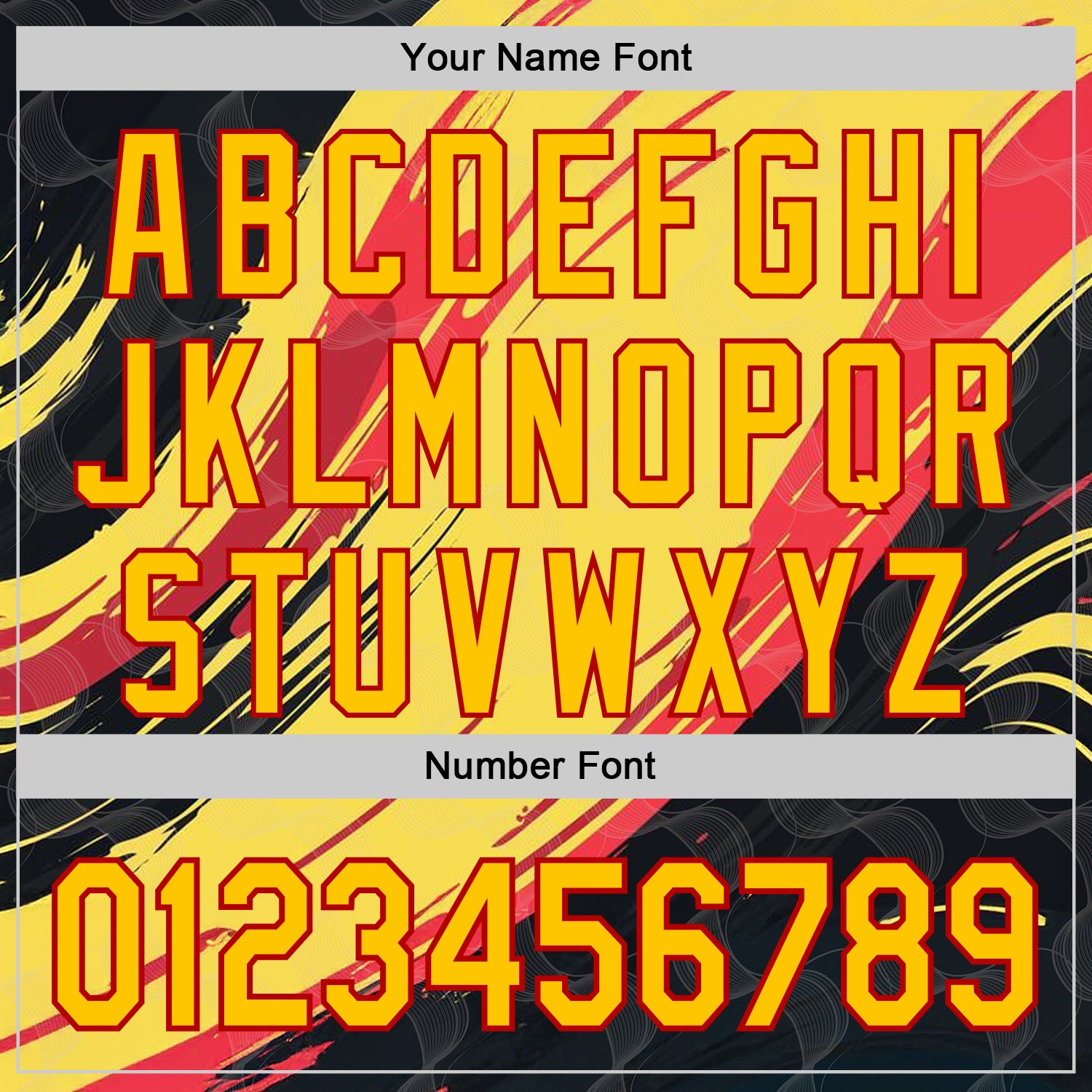 Custom Stitched Yellow Black-Red 3D Pattern Design Germany Inspired Abstract Line Sportswear Pullover Sweatshirt Hoodie