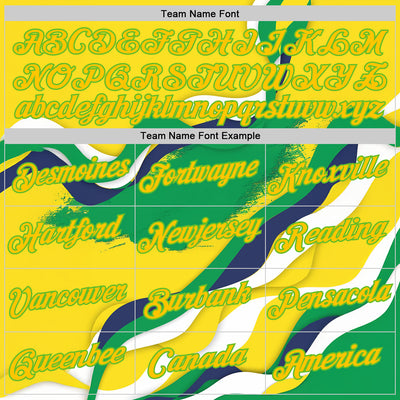 Custom Stitched Yellow Green-Aurora Green 3D Pattern Design Brazil Inspired Abstract Wave Sportswear Pullover Sweatshirt Hoodie