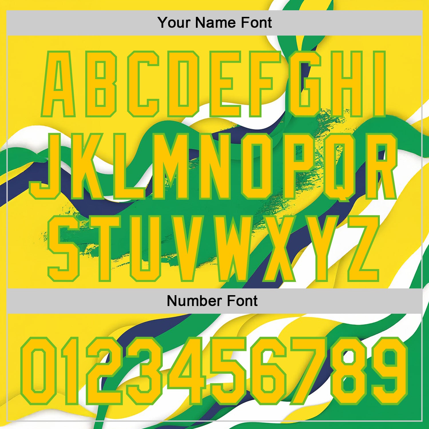 Custom Stitched Yellow Green-Aurora Green 3D Pattern Design Brazil Inspired Abstract Wave Sportswear Pullover Sweatshirt Hoodie