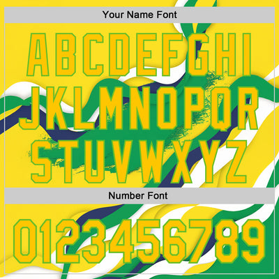 Custom Stitched Yellow Green-Aurora Green 3D Pattern Design Brazil Inspired Abstract Wave Sportswear Pullover Sweatshirt Hoodie