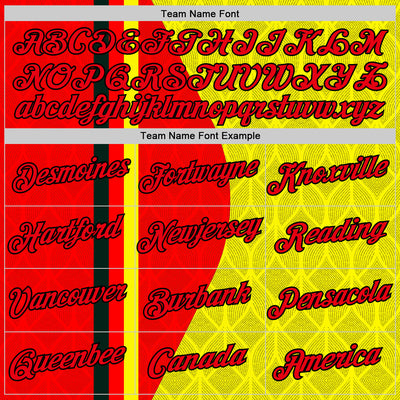 Custom Stitched Yellow Fire Red-Black 3D Pattern Design Germany Inspired Geometric Shape Sportswear Pullover Sweatshirt Hoodie