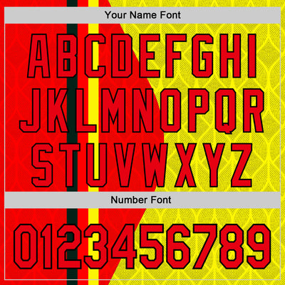 Custom Stitched Yellow Fire Red-Black 3D Pattern Design Germany Inspired Geometric Shape Sportswear Pullover Sweatshirt Hoodie