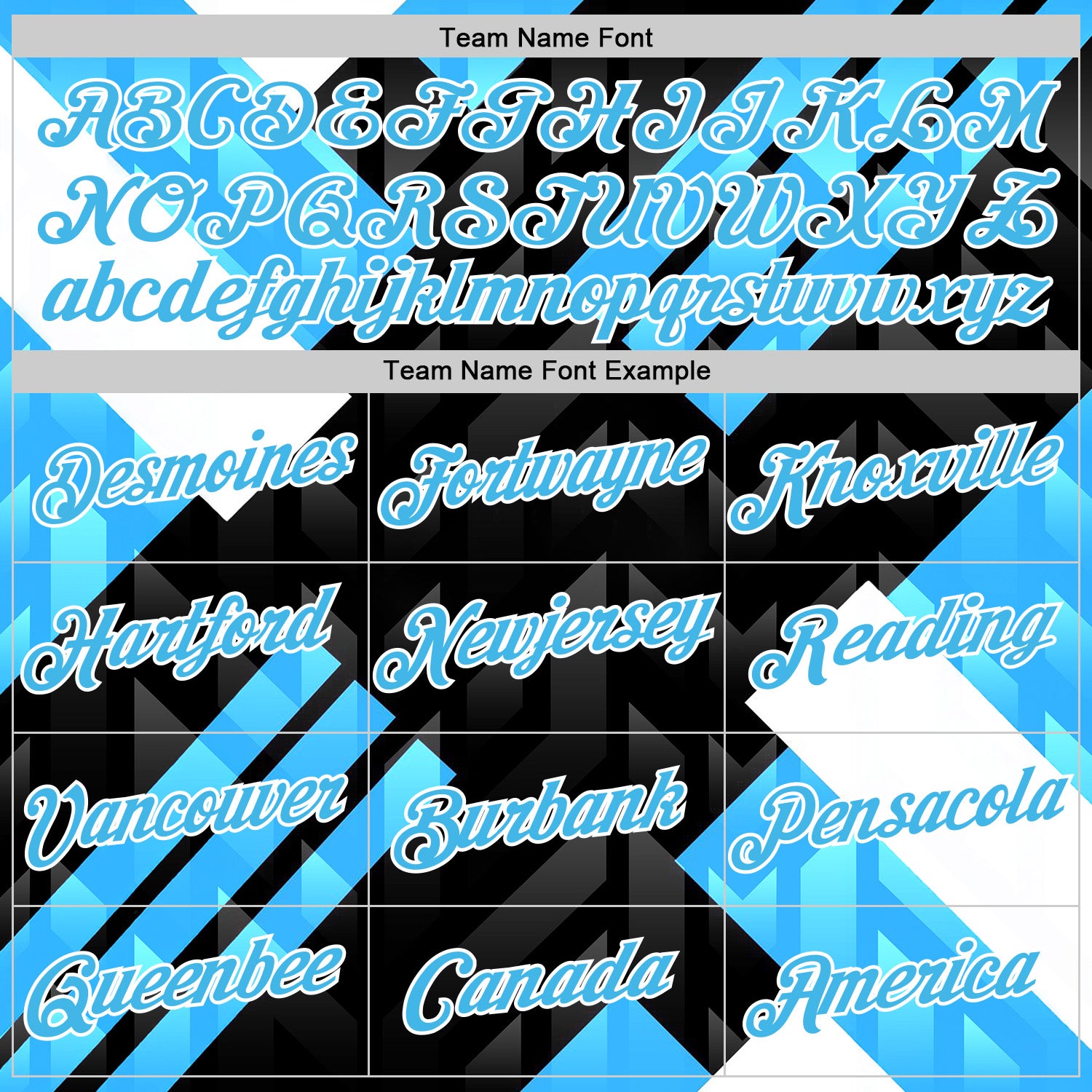 Custom Stitched Black Sky Blue Blue-White 3D Pattern Design Chelsea Argentine Inspired Geometric Shape Sportswear Pullover Sweatshirt Hoodie