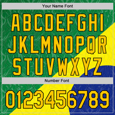 Custom Stitched Green Yellow Blue-Black 3D Pattern Design Brazil Inspired Subtle Sportswear Pullover Sweatshirt Hoodie