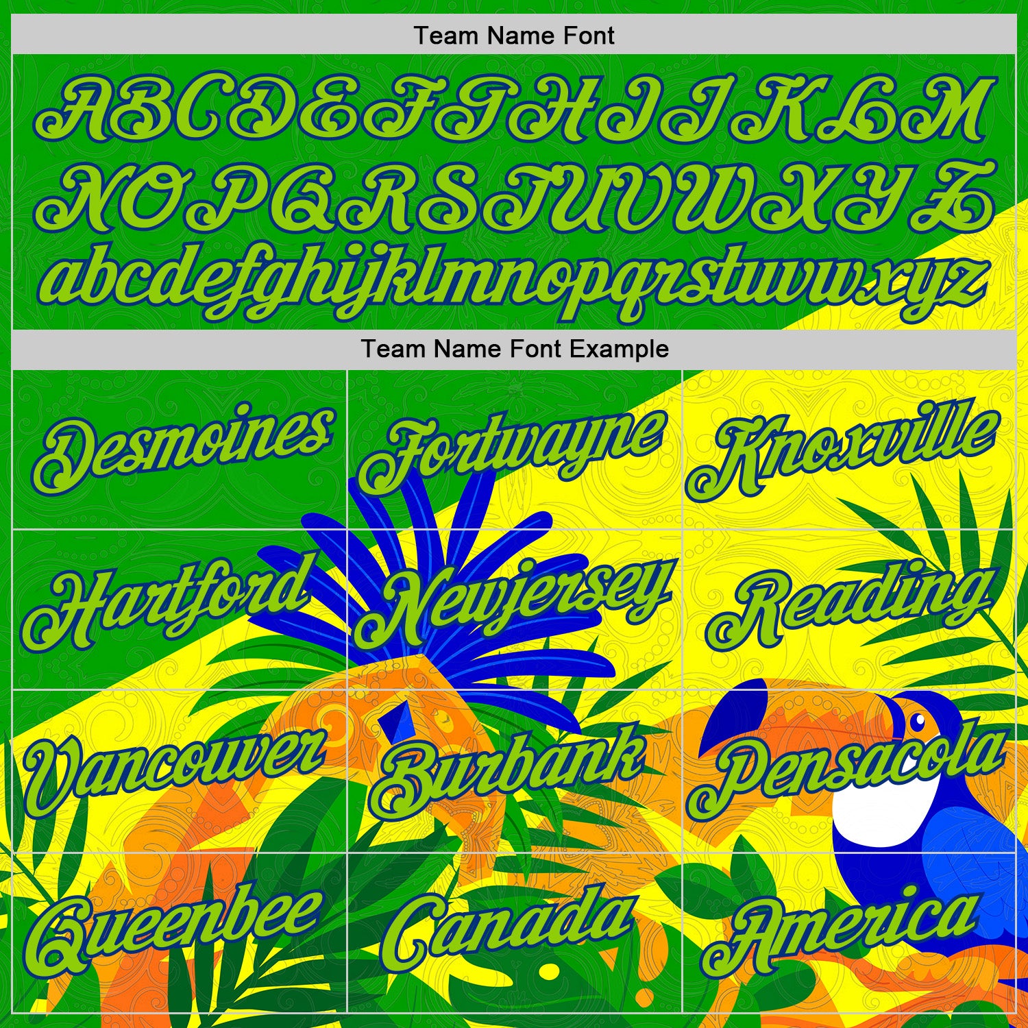 Custom Stitched Green Neon Green Yellow-Royal 3D Pattern Design Brazil Inspired Tropical Plants Sportswear Pullover Sweatshirt Hoodie