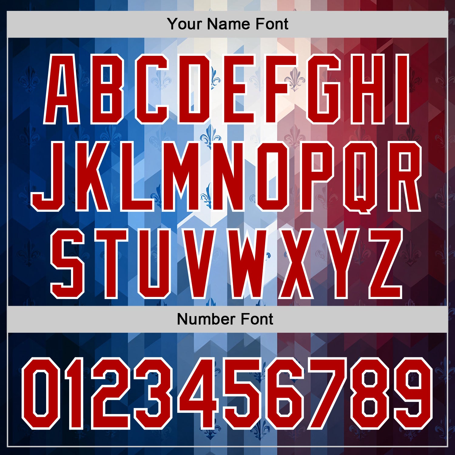 Custom Stitched Blue Red-White 3D Pattern Design American French Inspired Geometric Shape Sportswear Pullover Sweatshirt Hoodie