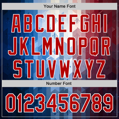 Custom Stitched Blue Red-White 3D Pattern Design American French Inspired Geometric Shape Sportswear Pullover Sweatshirt Hoodie