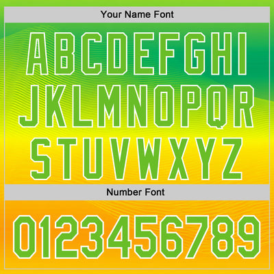 Custom Stitched Green Aurora Green Yellow-White 3D Pattern Design Brazil Inspired Gradien Line Sportswear Pullover Sweatshirt Hoodie