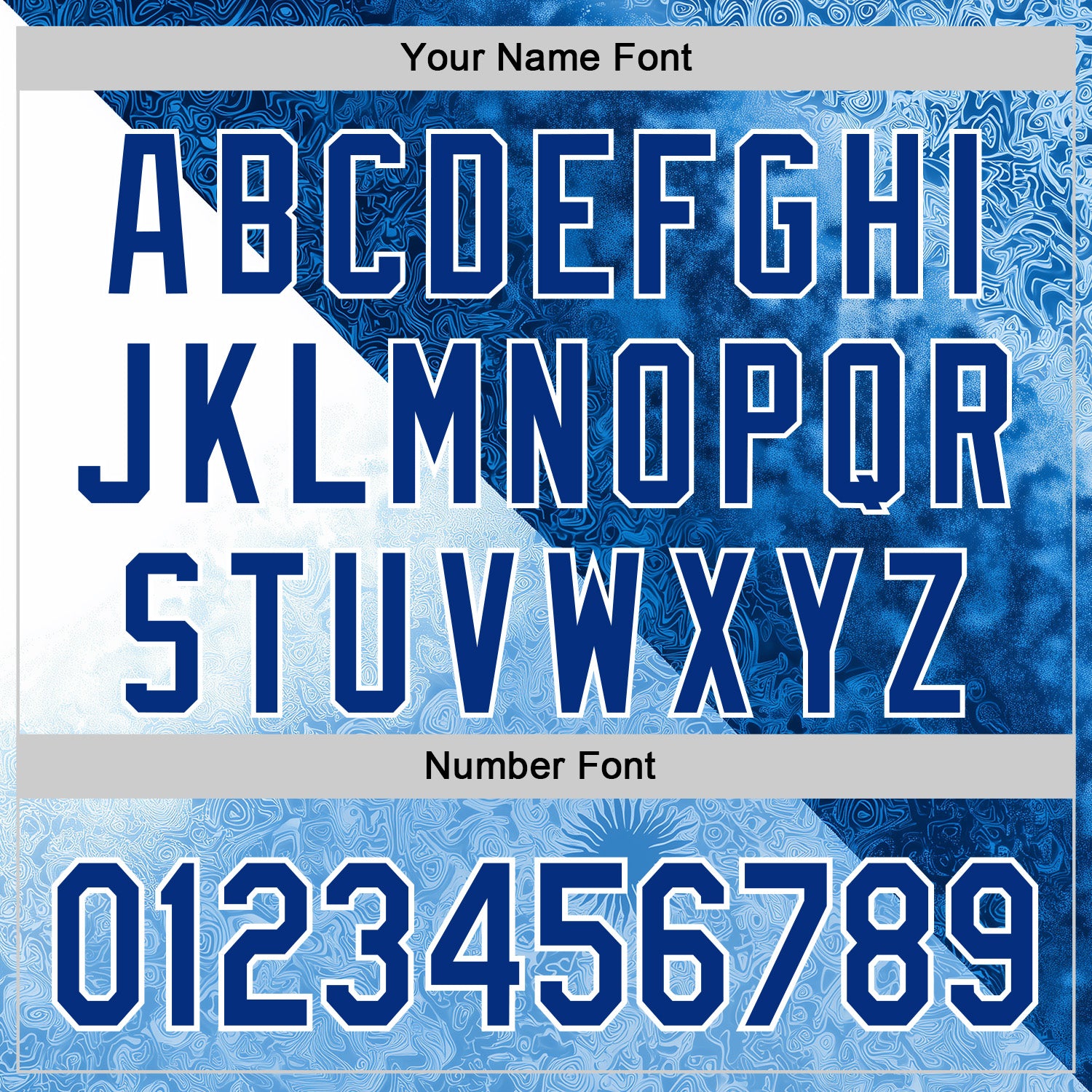 Custom Stitched Blue Royal-White 3D Pattern Design Argentine Inspired Geometric Floral Watercolor Sportswear Pullover Sweatshirt Hoodie