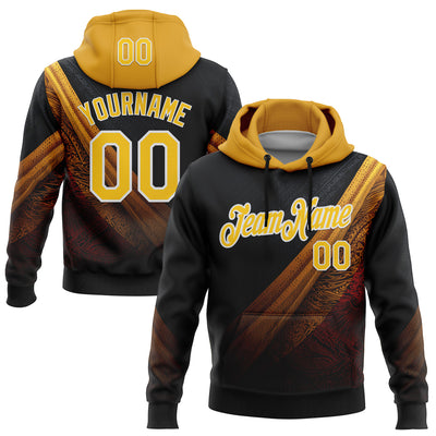 Custom Stitched Black Yellow-White 3D Pattern Design Germany Inspired Tribal Sportswear Pullover Sweatshirt Hoodie