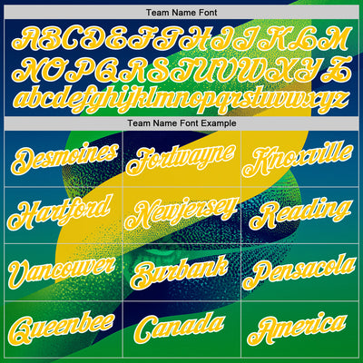 Custom Stitched Green Yellow Blue-White 3D Pattern Design Brazil Inspired Geometric Shape Sportswear Pullover Sweatshirt Hoodie