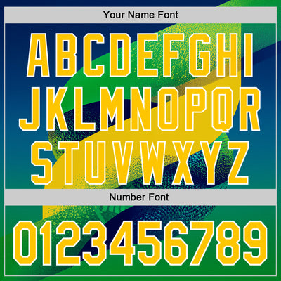 Custom Stitched Green Yellow Blue-White 3D Pattern Design Brazil Inspired Geometric Shape Sportswear Pullover Sweatshirt Hoodie