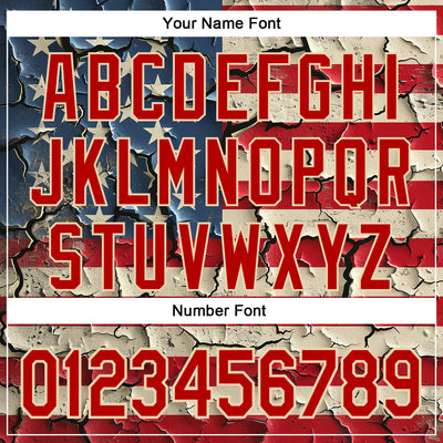 Custom Stitched Red City Cream 3D American Flag Retro Distressed Grunge Sports Pullover Sweatshirt Hoodie