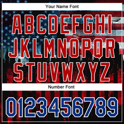 Custom Stitched Black Royal Red-White 3D American Flag Retro Distressed Grunge Sports Pullover Sweatshirt Hoodie