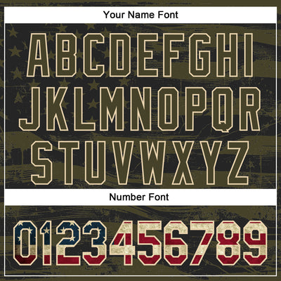 Custom Stitched Olive Vintage USA Flag-City Cream 3D American Flag Retro Distressed Grunge Salute To Service Sports Pullover Sweatshirt Hoodie