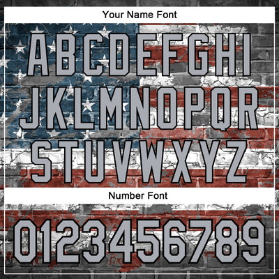 Custom Stitched Gray Red Blue-Black 3D American Flag Retro Distressed Grunge Sports Pullover Sweatshirt Hoodie