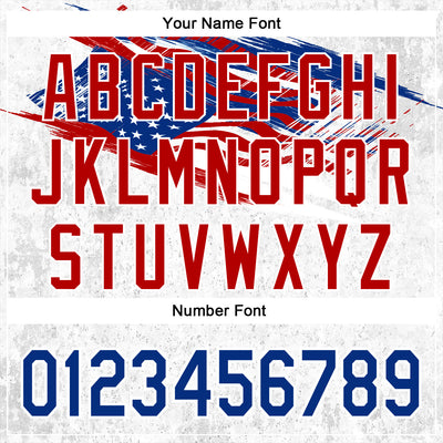 Custom Stitched White Royal-Red 3D American Flag Retro Distressed Grunge Sports Pullover Sweatshirt Hoodie