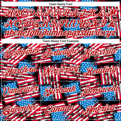 Custom Stitched Black Royal Red-White 3D American Flag Retro Distressed Grunge Sports Pullover Sweatshirt Hoodie