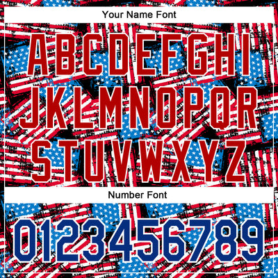 Custom Stitched Black Royal Red-White 3D American Flag Retro Distressed Grunge Sports Pullover Sweatshirt Hoodie