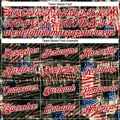 Custom Stitched Black Royal Red-White 3D American Flag Retro Distressed Grunge Sports Pullover Sweatshirt Hoodie