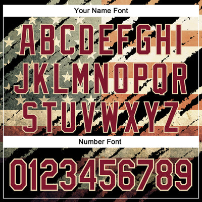 Custom Stitched Black Crimson-City Cream 3D American Flag Retro Distressed Grunge Sports Pullover Sweatshirt Hoodie