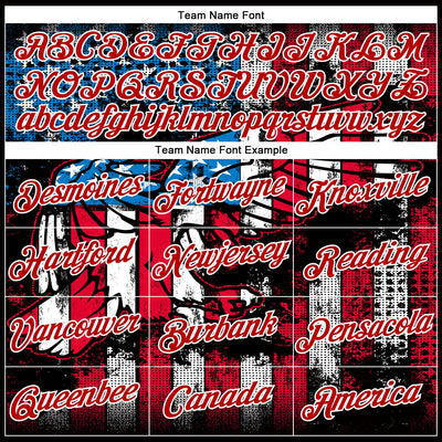 Custom Stitched Black Royal Red-White 3D American Flag Retro Distressed Eagle Grunge Sports Pullover Sweatshirt Hoodie
