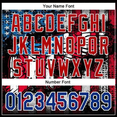 Custom Stitched Black Royal Red-White 3D American Flag Retro Distressed Eagle Grunge Sports Pullover Sweatshirt Hoodie