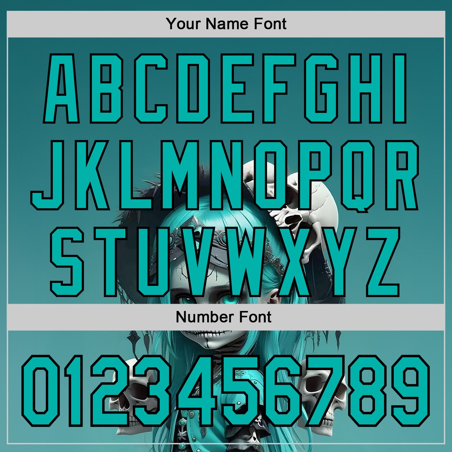 Custom Blue Aqua-Black 3D Halloween Spooky Skull Authentic Baseball Jersey