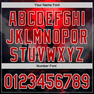 Custom Red Black-White 3D Halloween Spooky Horror Zombies Authentic Baseball Jersey