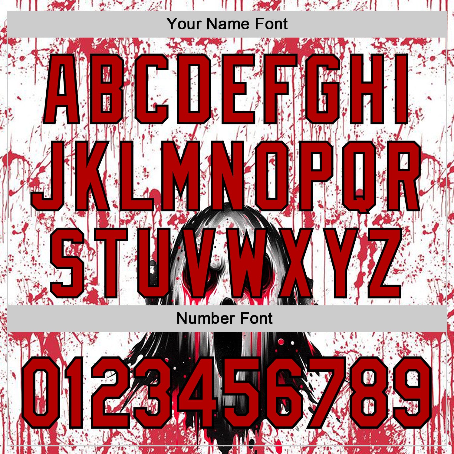 Custom White Red-Black 3D Halloween Creepy Blood Horror Authentic Baseball Jersey