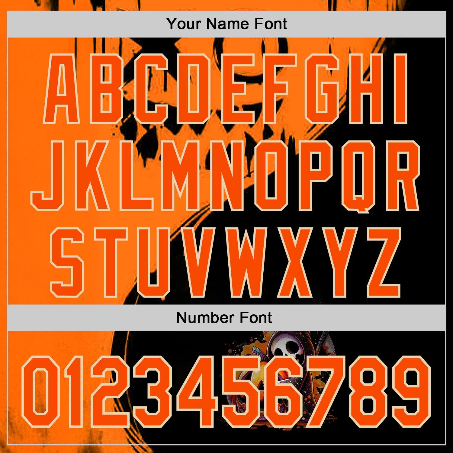 Custom Orange Black-City Cream 3D Halloween Spooky Pumpkin Graffiti Authentic Baseball Jersey