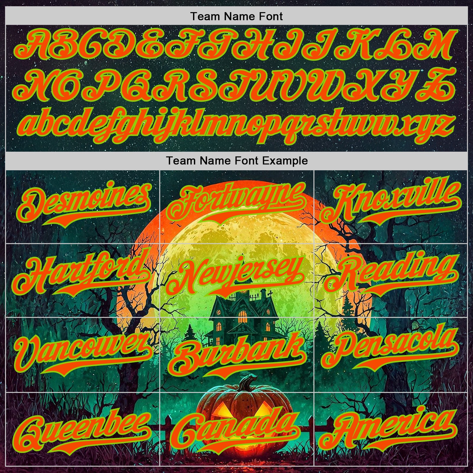 Custom Black Orange-Neon Green 3D Halloween Spooky Pumpkin Authentic Baseball Jersey