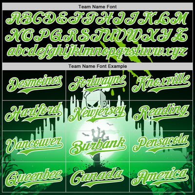 Custom Black Aurora Green-White 3D Halloween Spooky Zombies Scratch Authentic Baseball Jersey